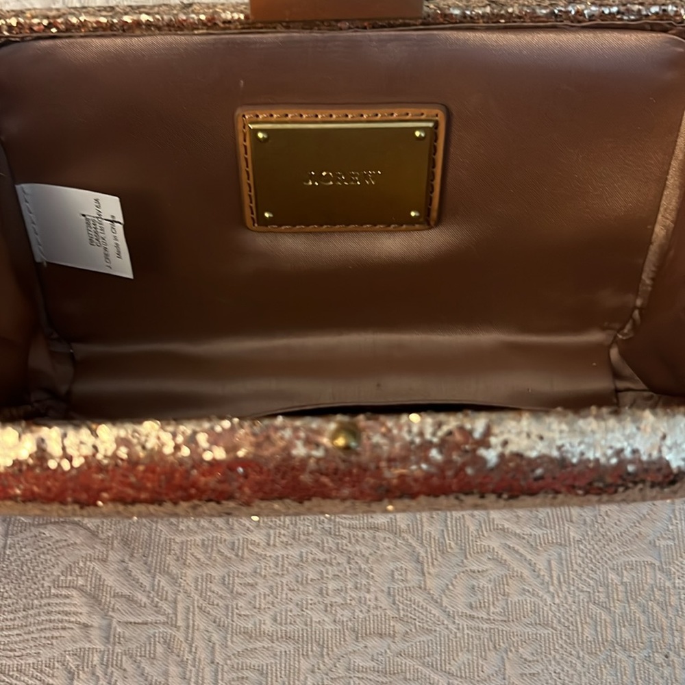 J. Crew Gold Glitter Clutch - Picture 2 of 8
